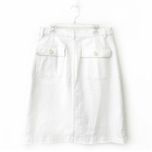 FRAME Denim White Button Front Boot Skirt - Picture 3 of 5